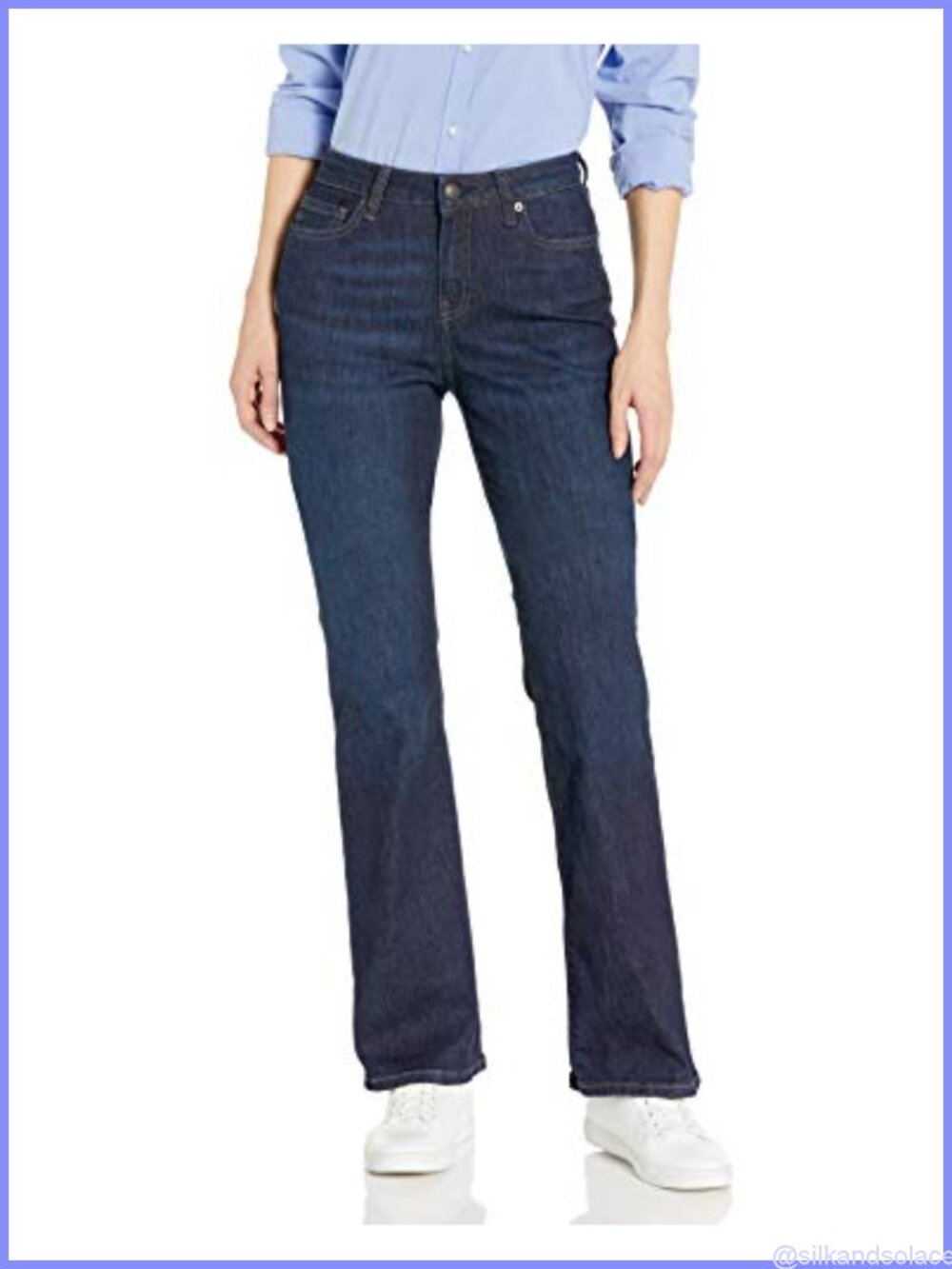 Women's High Stretch Slim Bootcut Jeans, Mid-Rise Flared Denim Pants, 5-Pocket